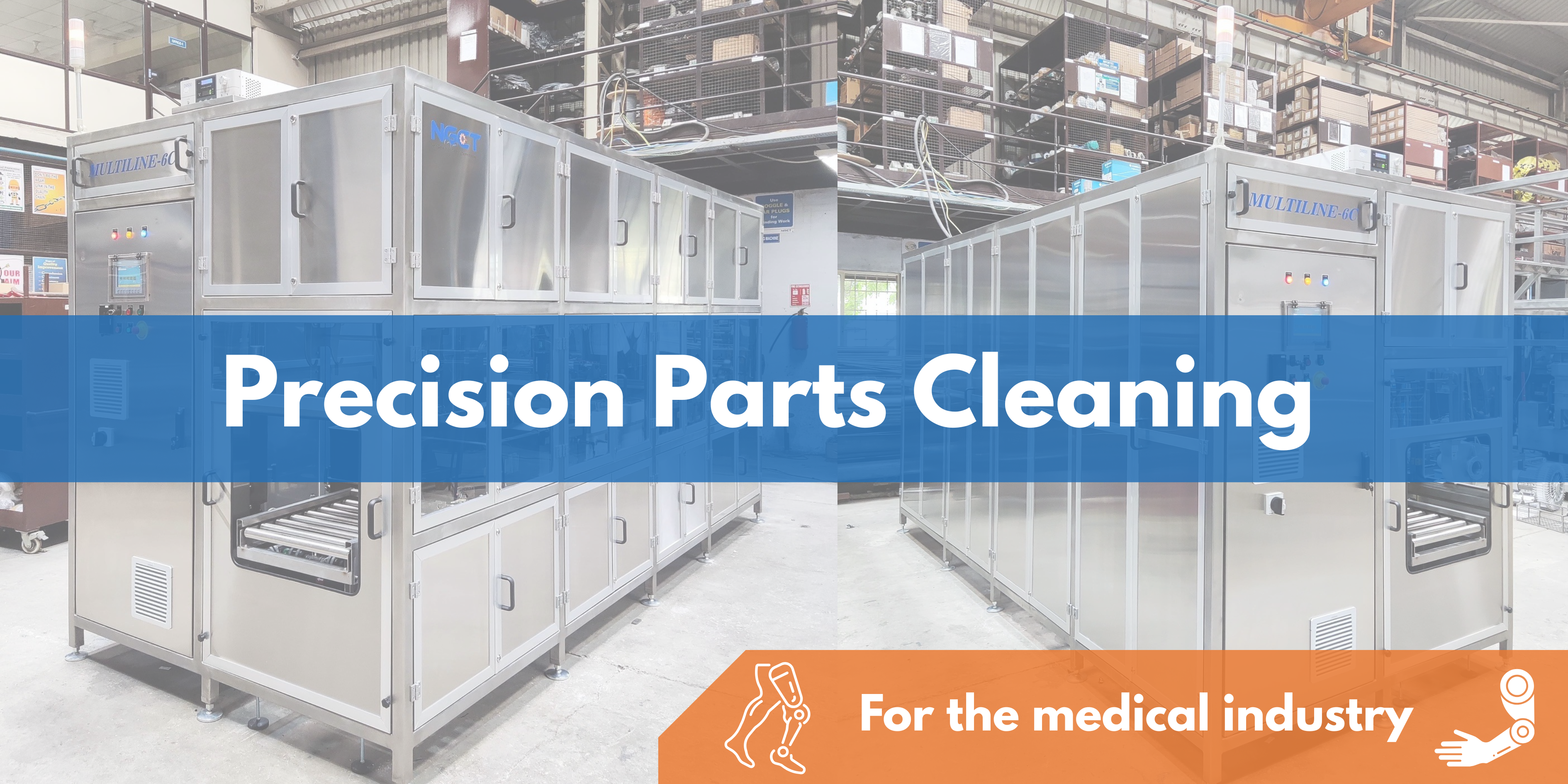 NGCT's Multiline 6C machine for Medical parts cleaning